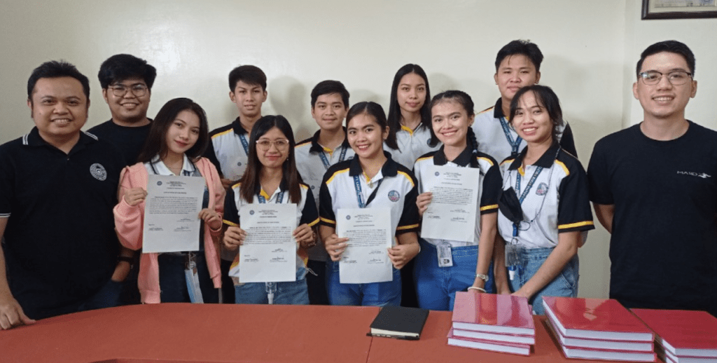 computer club officers during their oath